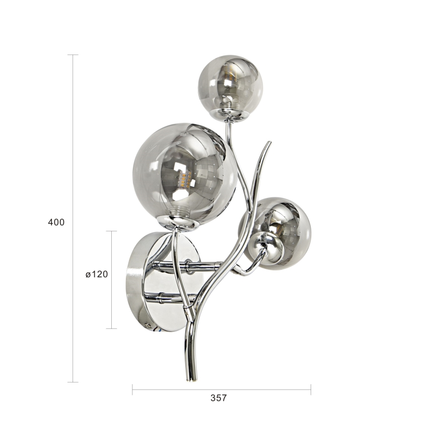 Brilagi - LED Stenska svetilka MISTEL 3xG9/3W/230V sijajni krom/dimna