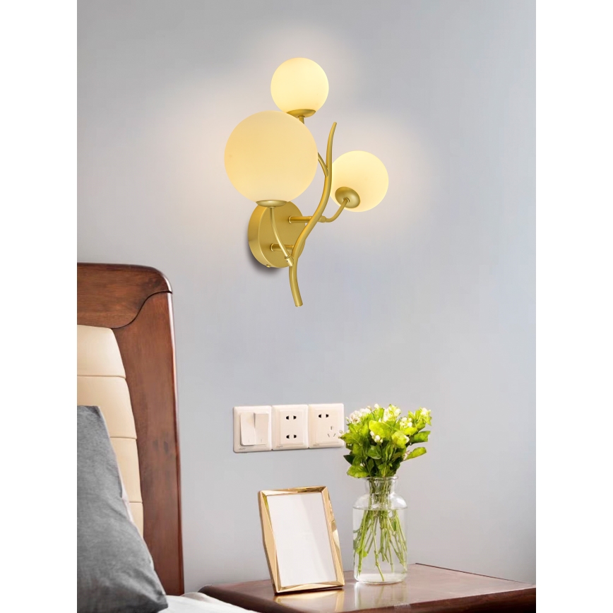 Brilagi - LED Stenska svetilka MISTEL 3xG9/3W/230V zlata/bela