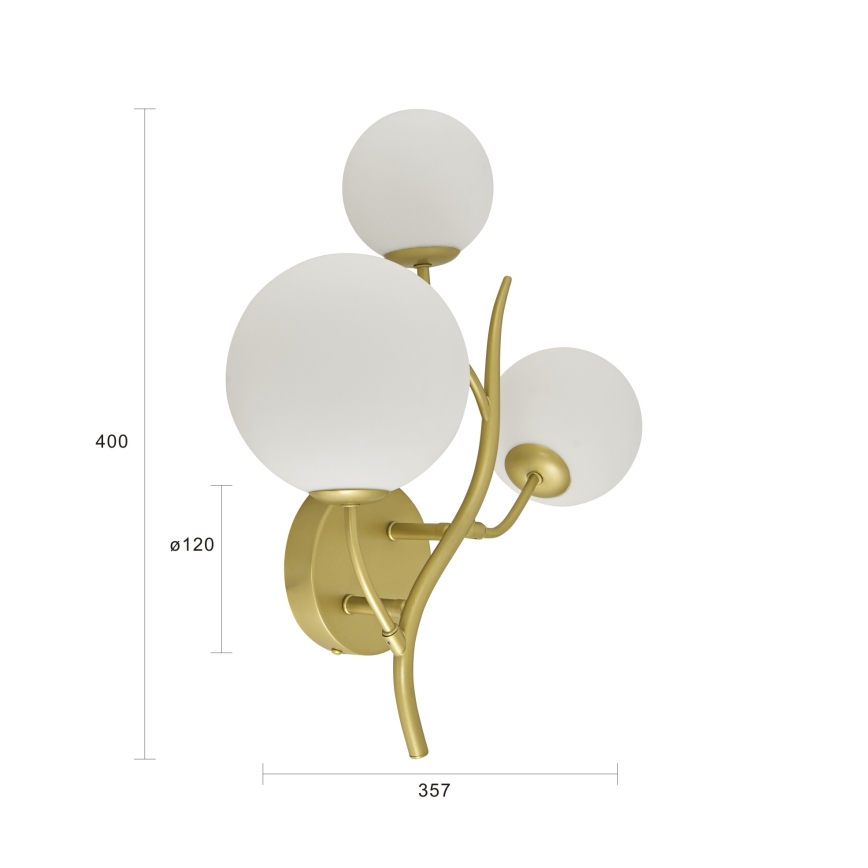 Brilagi - LED Stenska svetilka MISTEL 3xG9/3W/230V zlata/bela