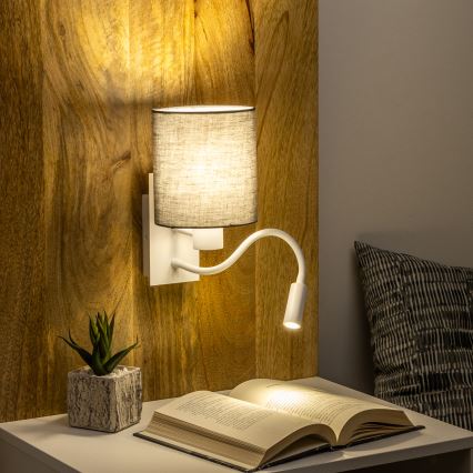 Brilagi - LED Fleksibilna stenska svetilka NUBILA 1xE27/25W/230V + LED/3W bela/antracit