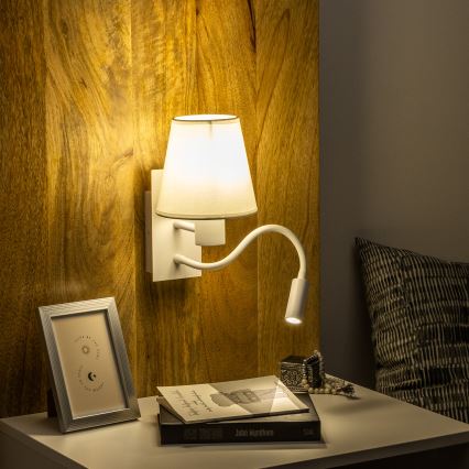 Brilagi - LED Fleksibilna stenska svetilka NUBILA 1xE27/25W/230V + LED/3W bela