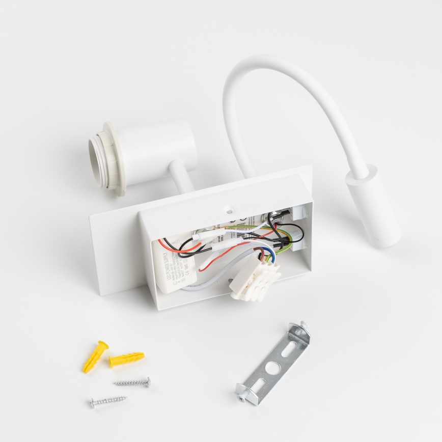 Brilagi - LED Fleksibilna stenska svetilka NUBILA 1xE27/25W/230V + LED/3W bela/rdeča