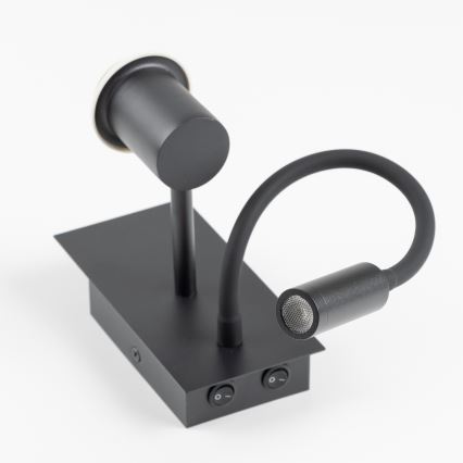 Brilagi - LED Fleksibilna stenska svetilka NUBILA 1xE27/25W/230V + LED/3W črna/bela