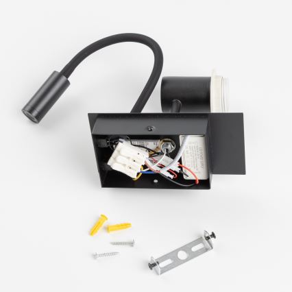 Brilagi - LED Fleksibilna stenska svetilka NUBILA 1xE27/25W/230V + LED/3W črna/rdeča