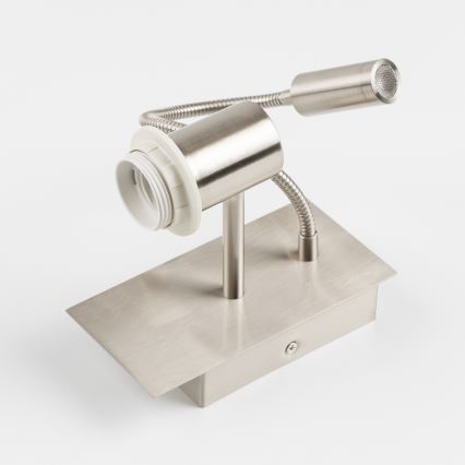 Brilagi - LED Fleksibilna stenska svetilka NUBILA 1xE27/25W/230V + LED/3W mat krom/bela
