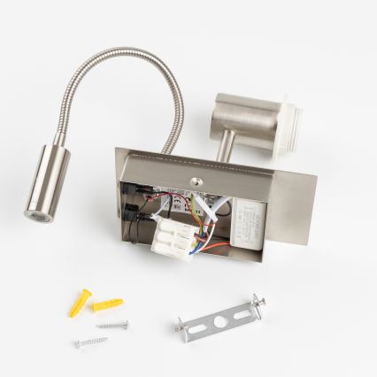 Brilagi - LED Fleksibilna stenska svetilka NUBILA 1xE27/25W/230V + LED/3W mat krom/zelena