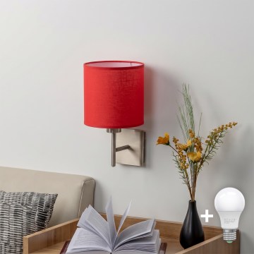 BRILAGI - LED stenska svetilka NUBILA 1xE27/60W/230V mat krom/rdeča