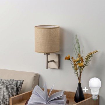 BRILAGI - LED stenska svetilka NUBILA 1xE27/60W/230V matni krom/svetlo rjava