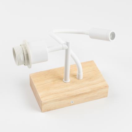 Brilagi - LED fleksibilna stenska svetilka NUBILA WOOD 1xE27/25W/230V + LED/3W hrast/bela/svetlo siva