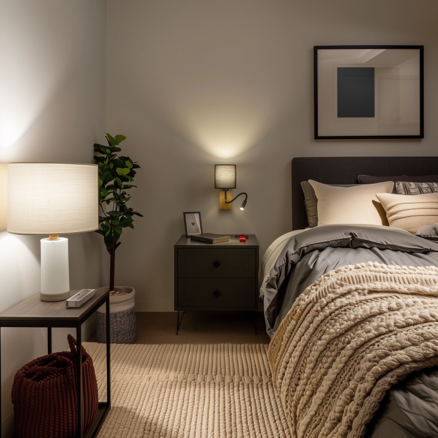 Brilagi - LED Fleksibilna stenska svetilka NUBILA WOOD 1xE27/25W/230V + LED/3W hrast/črna