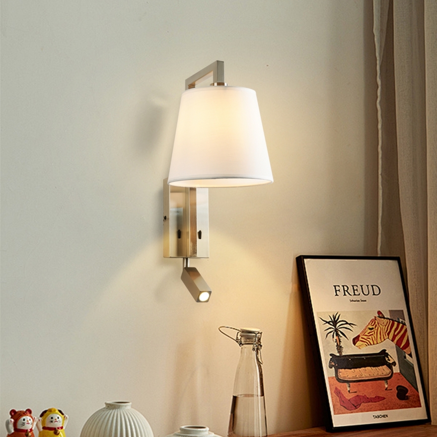 Brilagi - LED Stenska svetilka RAYA 1xE14/40W/230V + LED/3W bela/mat krom