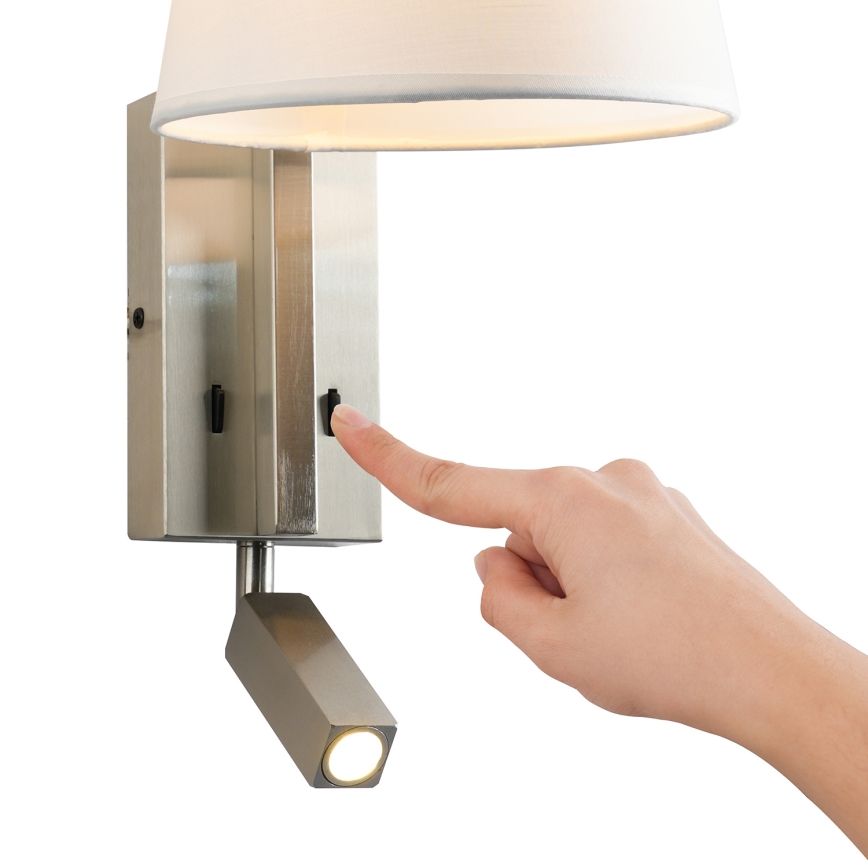 Brilagi - LED Stenska svetilka RAYA 1xE14/40W/230V + LED/3W bela/mat krom