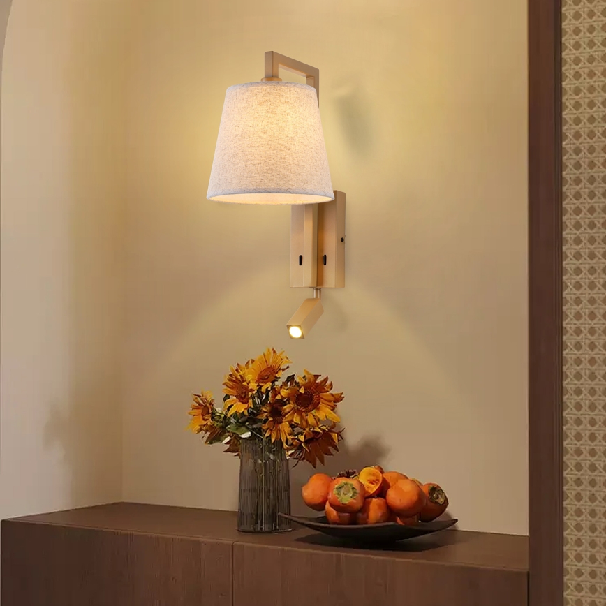 Brilagi - LED Stenska svetilka RAYA 1xE14/40W/230V + LED/3W lan/bež