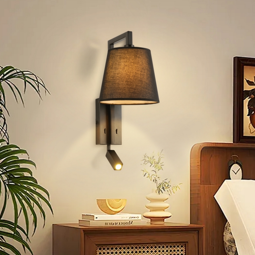 Brilagi - LED Stenska svetilka RAYAS 1xE14/40W/230V + LED/3W črna