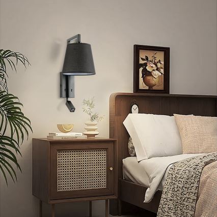 Brilagi - LED Stenska svetilka RAYAS 1xE14/40W/230V + LED/3W črna