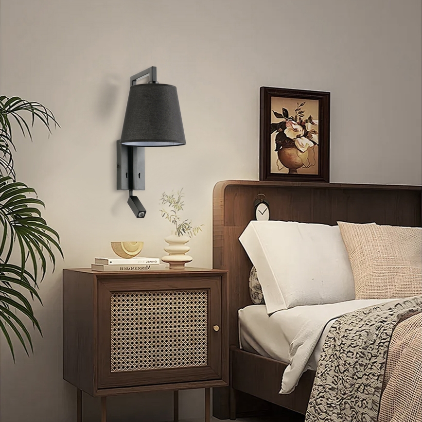 Brilagi - LED Stenska svetilka RAYAS 1xE14/40W/230V + LED/3W črna