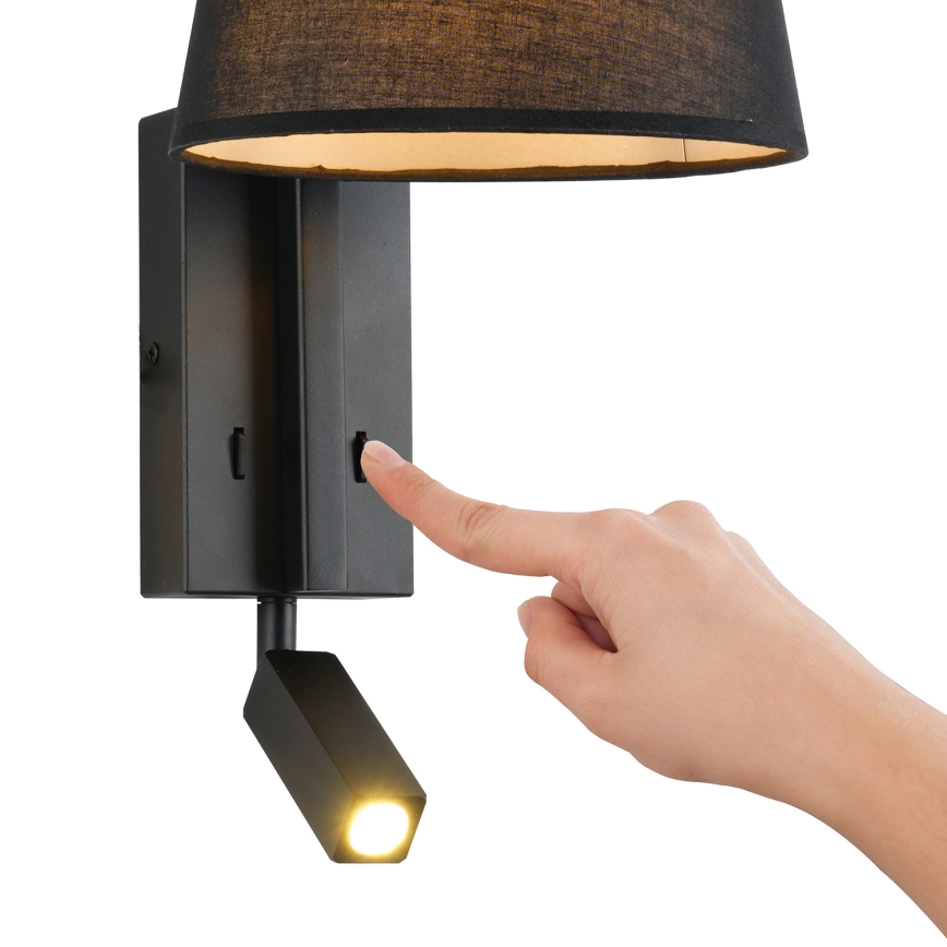 Brilagi - LED Stenska svetilka RAYAS 1xE14/40W/230V + LED/3W črna
