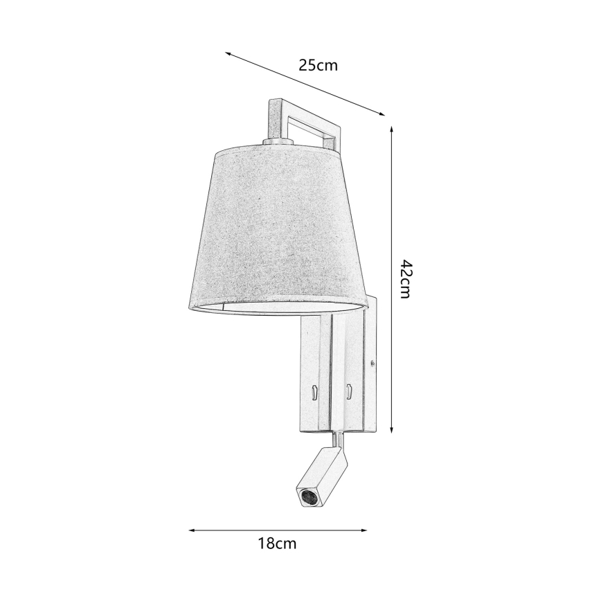 Brilagi - LED Stenska svetilka RAYAS 1xE14/40W/230V + LED/3W črna