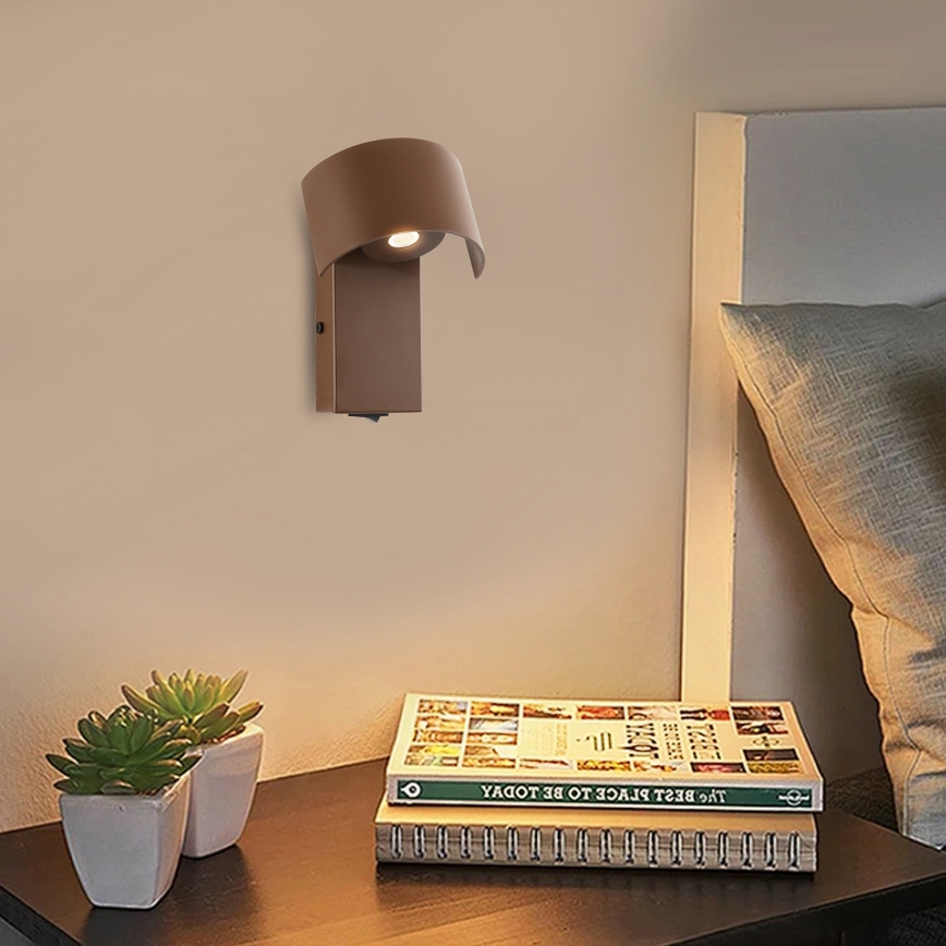 Brilagi - LED Stenska svetilka VASTO LED/3W/230V rjava