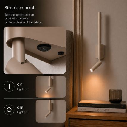 Brilagi - LED stenska točkovna svetilka VIXON LED/3W/230V + LED/5W bež CRI 90