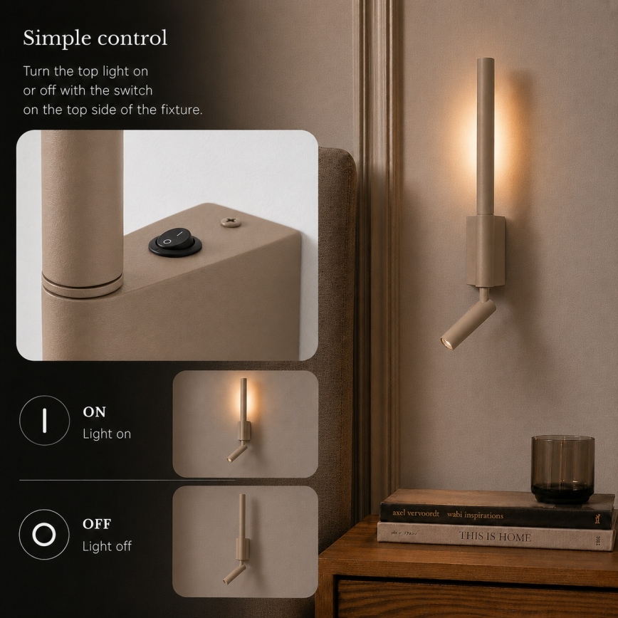 Brilagi - LED stenska točkovna svetilka VIXON LED/3W/230V + LED/5W bež CRI 90
