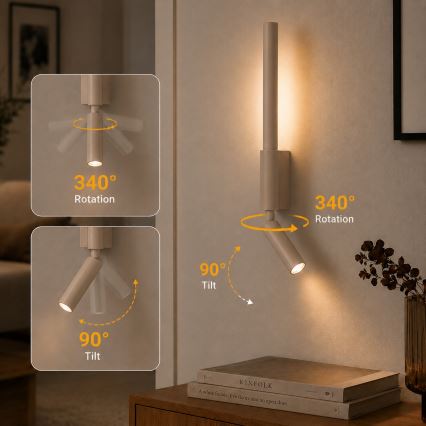 Brilagi - LED stenska točkovna svetilka VIXON LED/3W/230V + LED/5W bež CRI 90