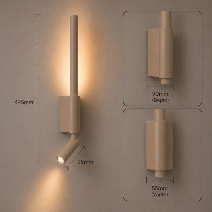 Brilagi - LED stenska točkovna svetilka VIXON LED/3W/230V + LED/5W bež CRI 90