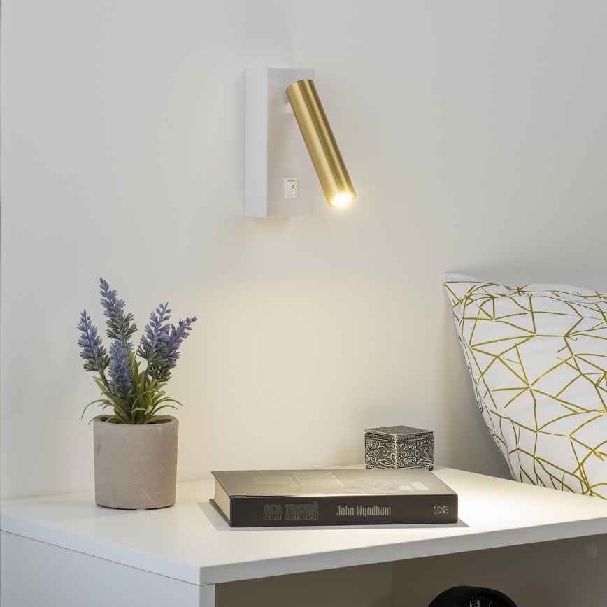 Brilagi - LED Stenski reflektor MAYA LED/3W/230V 4000K bela/zlata
