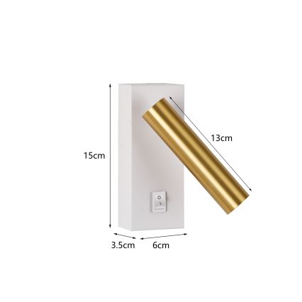 Brilagi - LED Stenski reflektor MAYA LED/3W/230V 4000K bela/zlata