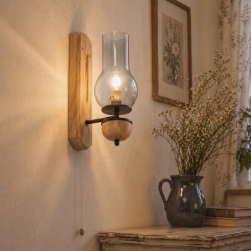 BRILAGI - LED Stensko svetilo COTTAGE 1xE14/40W/230V hrast/dimljena siva