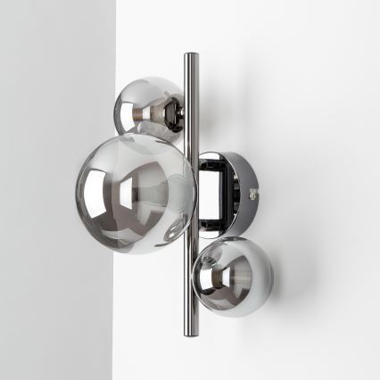 Brilagi - LED stensko svetilo MILLA 3xG9/3W/230V črn krom/dimno