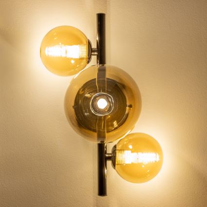 Brilagi - LED stensko svetilo MILLA 3xG9/3W/230V črno-krom/zlato