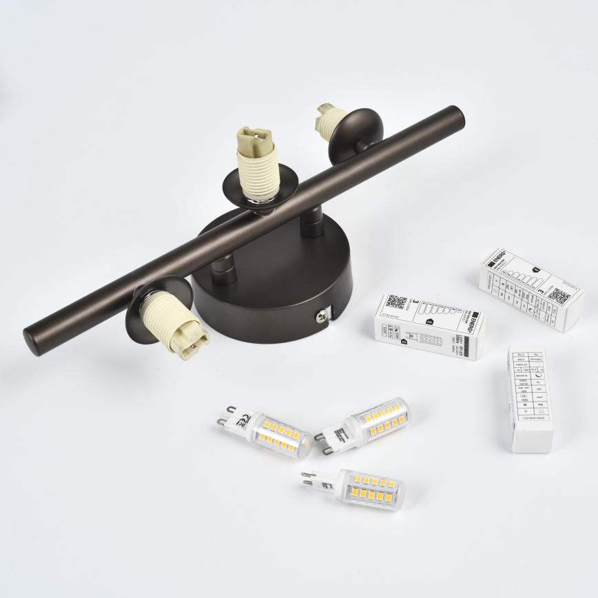 Brilagi - LED stensko svetilo MILLA 3xG9/3W/230V rjava/dimno rjava