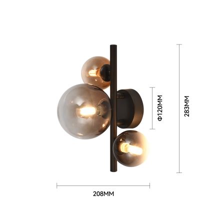 Brilagi - LED stensko svetilo MILLA 3xG9/3W/230V rjava/dimno rjava