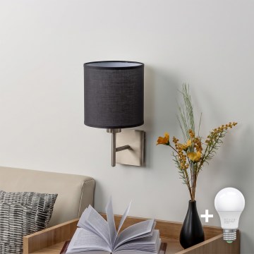 BRILAGI - LED stensko svetilo NUBILA 1xE27/60W/230V matni krom/črna