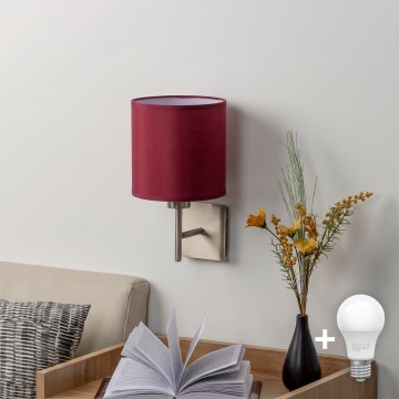 BRILAGI - LED stensko svetilo NUBILA 1xE27/60W/230V matni krom/pompejska rdeča