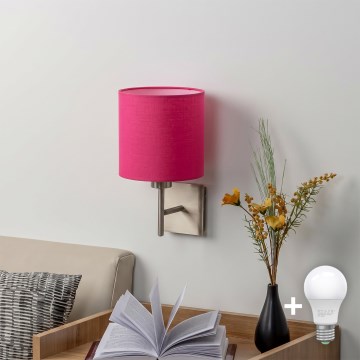 BRILAGI - LED stensko svetilo NUBILA 1xE27/60W/230V matni krom/rožnato