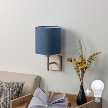 BRILAGI - LED stensko svetilo NUBILA 1xE27/60W/230V matni krom/temno modra