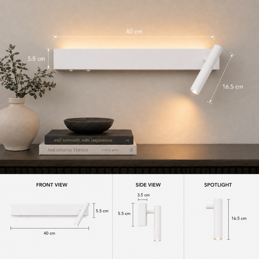 Brilagi - LED stensko točkovno svetilo ARLIX LED/3W/230V + LED/7W bela CRI 90