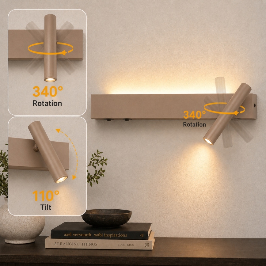 Brilagi - LED stensko točkovno svetilo ARLIX LED/3W/230V + LED/7W bež CRI 90