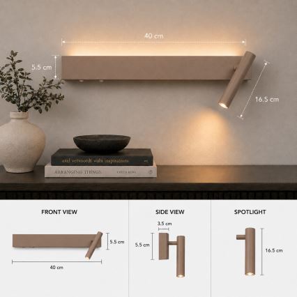 Brilagi - LED stensko točkovno svetilo ARLIX LED/3W/230V + LED/7W bež CRI 90