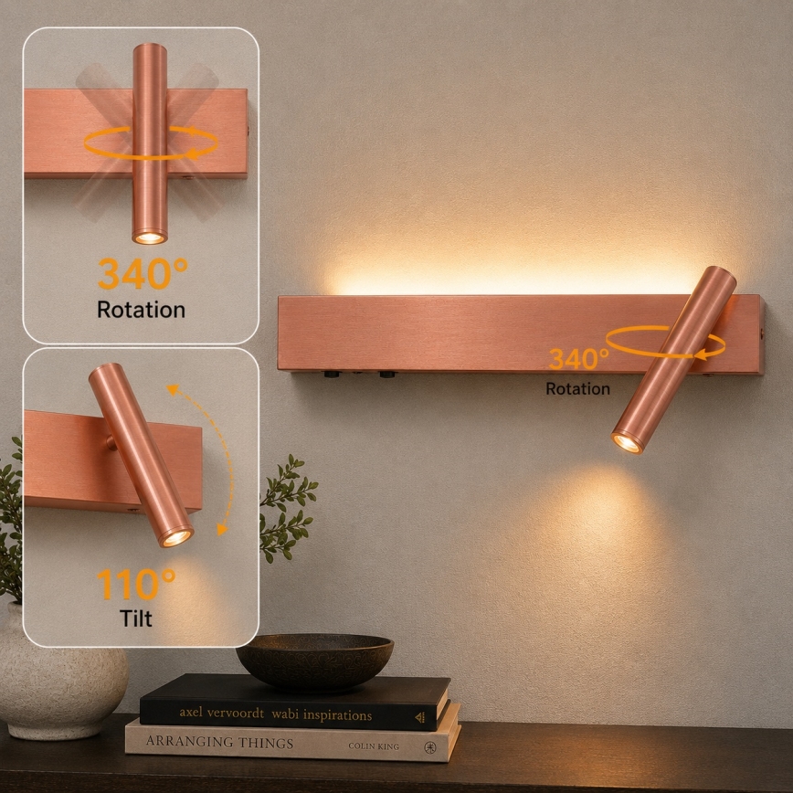 Brilagi - LED stensko točkovno svetilo ARLIX LED/3W/230V + LED/7W bronasto CRI 90