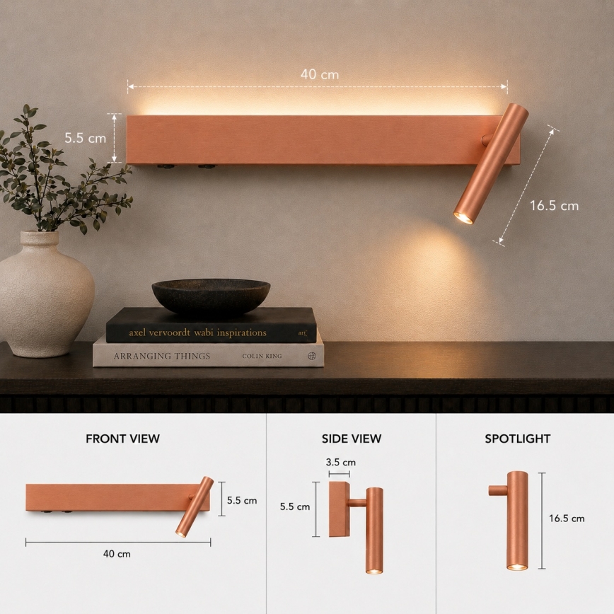 Brilagi - LED stensko točkovno svetilo ARLIX LED/3W/230V + LED/7W bronasto CRI 90
