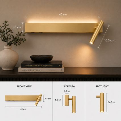 Brilagi - LED stensko točkovno svetilo ARLIX LED/3W/230V + LED/7W, zlato, CRI 90