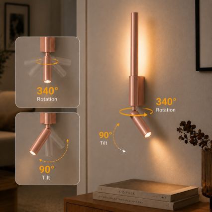 BRILAGI - LED stensko točkovno svetilo VIXON LED/3W/230V + LED/5W bronasto CRI 90