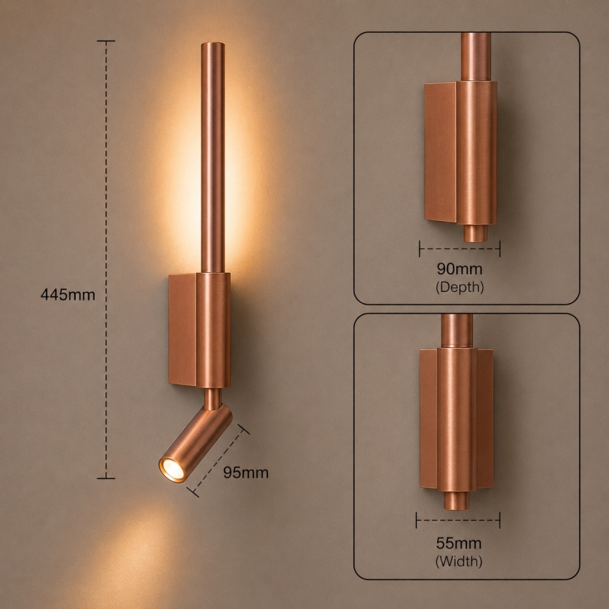 BRILAGI - LED stensko točkovno svetilo VIXON LED/3W/230V + LED/5W bronasto CRI 90