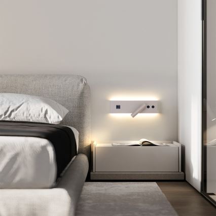 Brilagi - LED stensko točkovno svetilo z USB priključkom NOCTIS LED/3W/230V + LED/9W bež