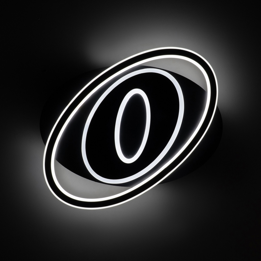 Brilagi - LED stropna svetilka IRIS z možnostjo zatemnitve LED/78W/230V 3000-6000K 37x49 cm črna + daljinski upravljalnik