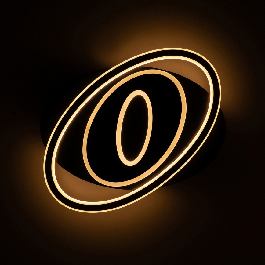 Brilagi - LED stropna svetilka IRIS z možnostjo zatemnitve LED/78W/230V 3000-6000K 37x49 cm črna + daljinski upravljalnik