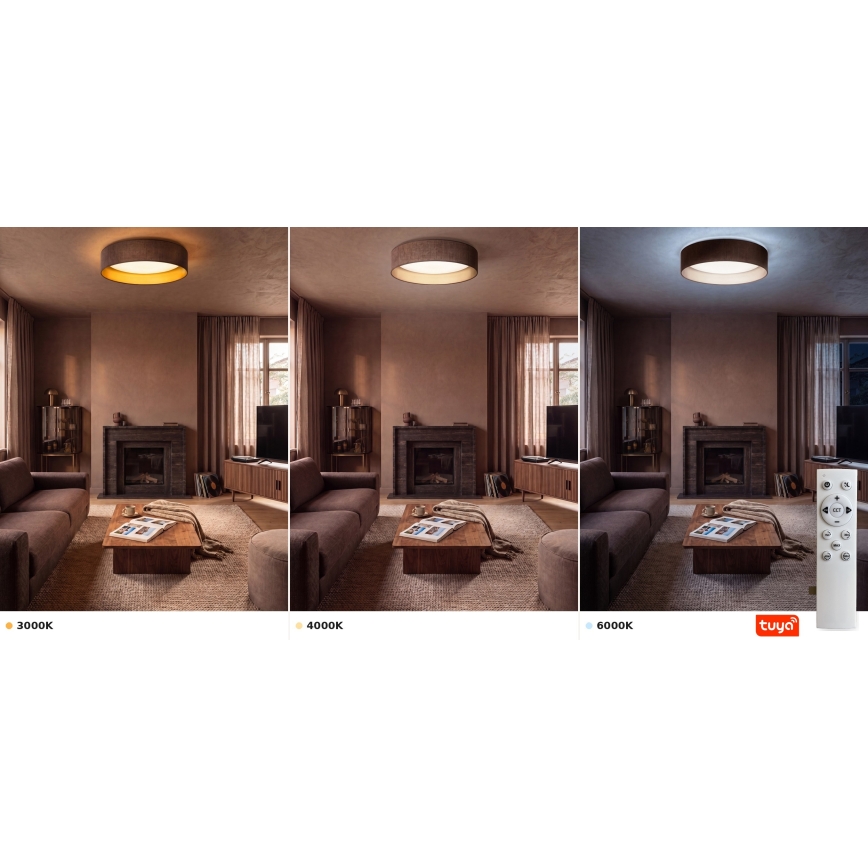 Brilagi - LED zatemnljivo stropno svetilo VELVET SMARTIX STARS LED/24W/230V 3000-6000K premer 45 cm rjava/zlata Wi-Fi Tuya Beacon + daljinski upravljalnik